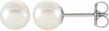 14K White Cultured White Freshwater Pearl Earrings