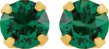 24K Gold-Plated Stainless Steel Imitation Emerald Inverness® Piercing Earrings