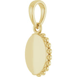 10K Yellow Gold Engravable Vintage-Inspired Pendant