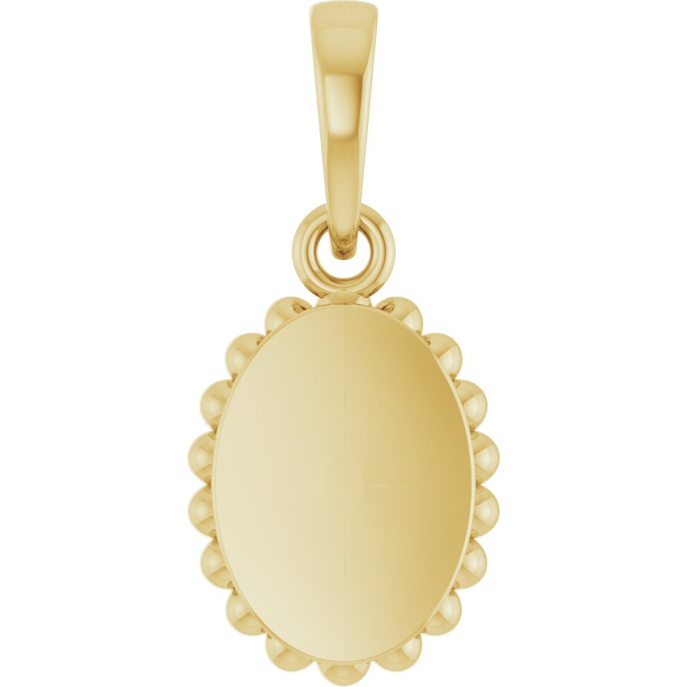 10K Yellow Gold Engravable Vintage-Inspired Pendant