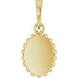 10K Yellow Gold Engravable Vintage-Inspired Pendant
