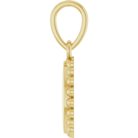 10K Yellow Gold Engravable Vintage-Inspired Pendant