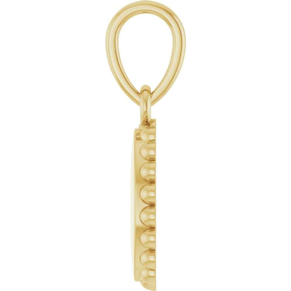18K Yellow Gold-Plated Sterling Silver Engravable Vintage-Inspired Pendant