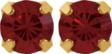 24K Yellow Gold-Plated Stainless Steel Imitation Ruby Inverness® Piercing Stud Earrings  