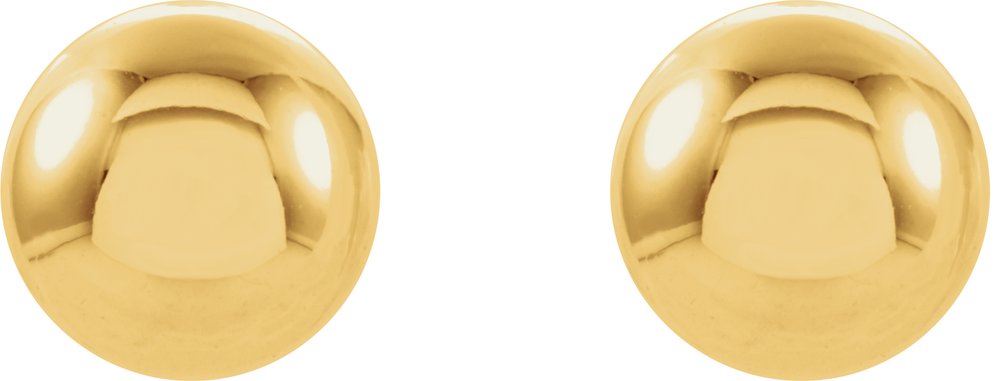 14K Yellow 4 mm Ball Stud Piercing Earrings