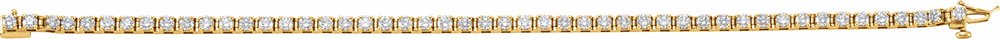 14K Yellow Gold 3 3/8 CTW Natural Diamond Line 7" Bracelet