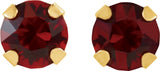 14K Yellow Gold Imitation Ruby Inverness® Piercing Stud Earrings  