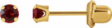 14K Yellow Imitation Ruby Inverness® Piercing Stud Earrings  