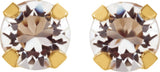 14K Yellow Gold Imitation Sapphire Inverness® Piercing Stud Earrings  