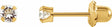 14K Yellow Gold Imitation Sapphire Inverness® Piercing Stud Earrings  