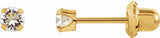 14K Yellow Gold Imitation Sapphire Inverness® Piercing Stud Earrings  