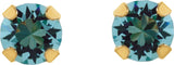 14K Yellow Gold Imitation Aquamarine Inverness® Piercing Stud Earrings  