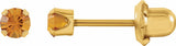 14K Yellow Gold Imitation Citrine Inverness® Piercing Stud Earrings  