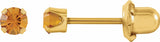 14K Yellow Gold Imitation Citrine Inverness® Piercing Stud Earrings  