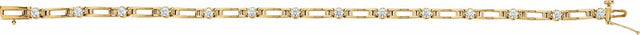 14K Yellow Gold 3/4 CTW Natural Diamond Line 7 1/4" Bracelet