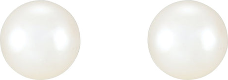 Sterling Silver 9.5-10 mm Cultured White Freshwater Pearl Earrings