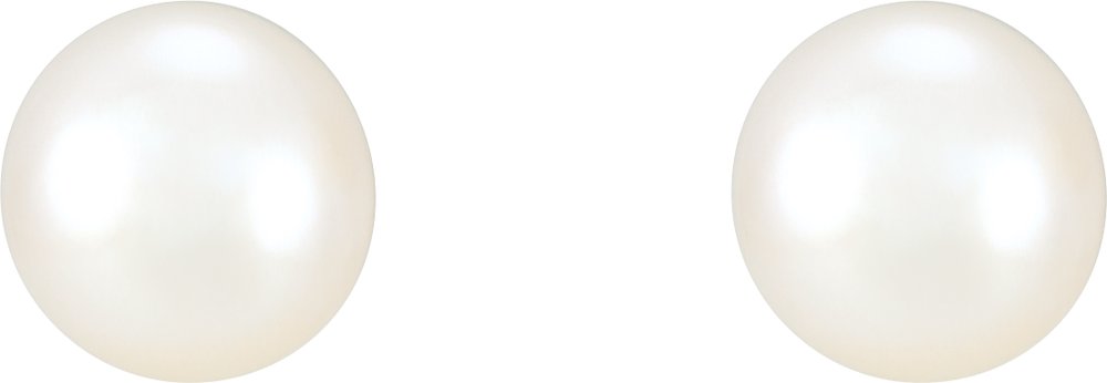 14K White Gold Cultured White Freshwater Pearl Earrings