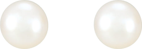14K White Gold Cultured White Freshwater Pearl Earrings