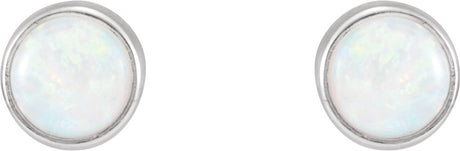 14K White Natural White Opal Earrings