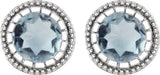 14K White Gold Natural Aquamarine Stud Earrings