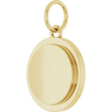 14K Yellow Gold Engravable Round Pendant