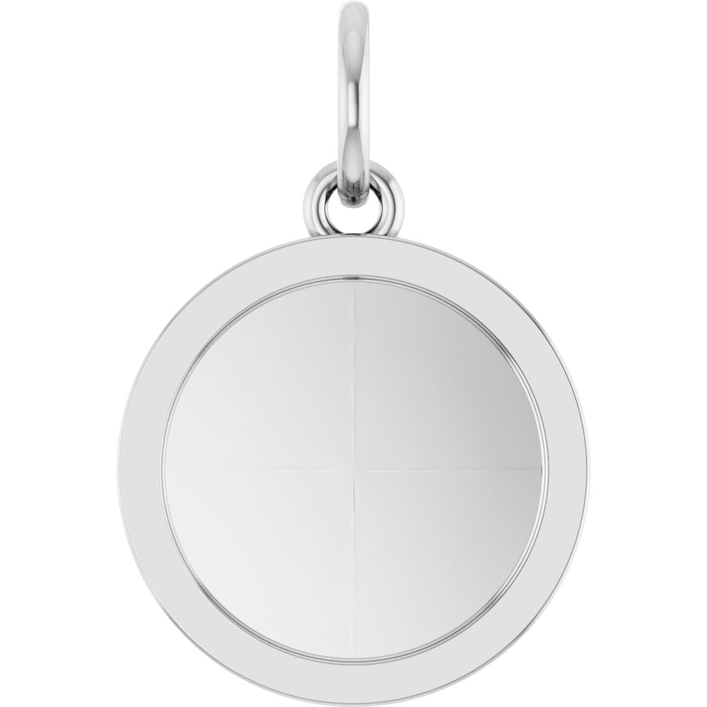Sterling Silver Engravable Round Pendant