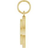 14K Yellow Gold Engravable Round Pendant