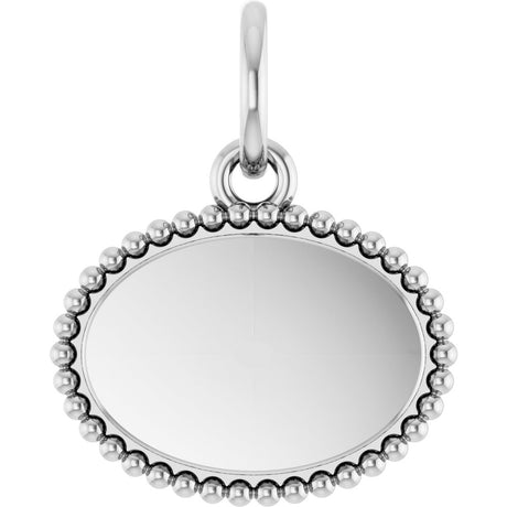 Sterling Silver Engravable Beaded Pendant
