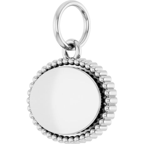 Sterling Silver Engravable Beaded Pendant