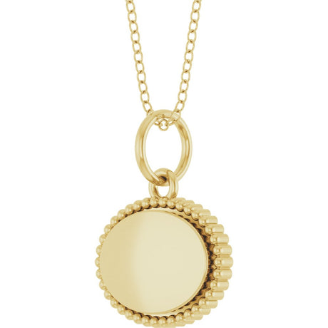 14K Yellow Gold Engravable Beaded 16" Necklace