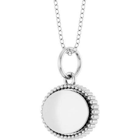 Sterling Silver Engravable Beaded 16" Necklace