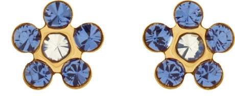 14K Yellow Imitation Blue Sapphire Inverness® Piercing Earrings