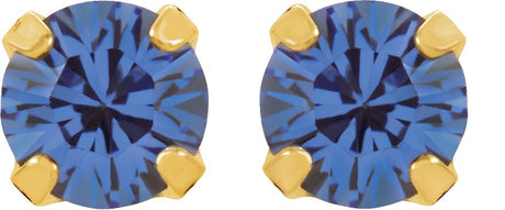 24K Gold-Plated Stainless Steel Imitation Blue Sapphire Inverness® Piercing Earrings  