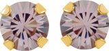 14K Yellow Gold Imitation Alexandrite Inverness® Piercing Stud Earrings  