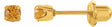 24K Gold-Plated Stainless Steel Imitation Citrine Inverness® Piercing Stud Earrings  