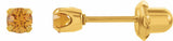 24K Gold-Plated Stainless Steel Imitation Citrine Inverness® Piercing Stud Earrings  