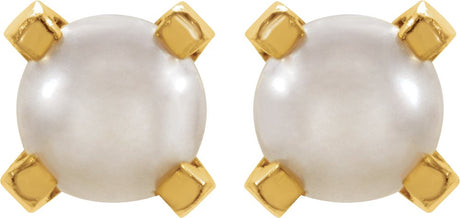 24K Gold-Plated Stainless Steel Imitation White Pearl Inverness® Piercing Earrings