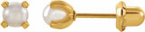 24K Gold-Plated Stainless Steel Imitation White Pearl Inverness® Piercing Earrings