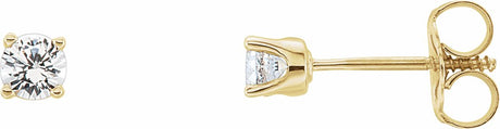 14K Yellow Gold Imitation Diamond Youth Earrings