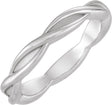 14K White Gold 3.28 mm Woven-Design Comfort-Fit Band Size 7