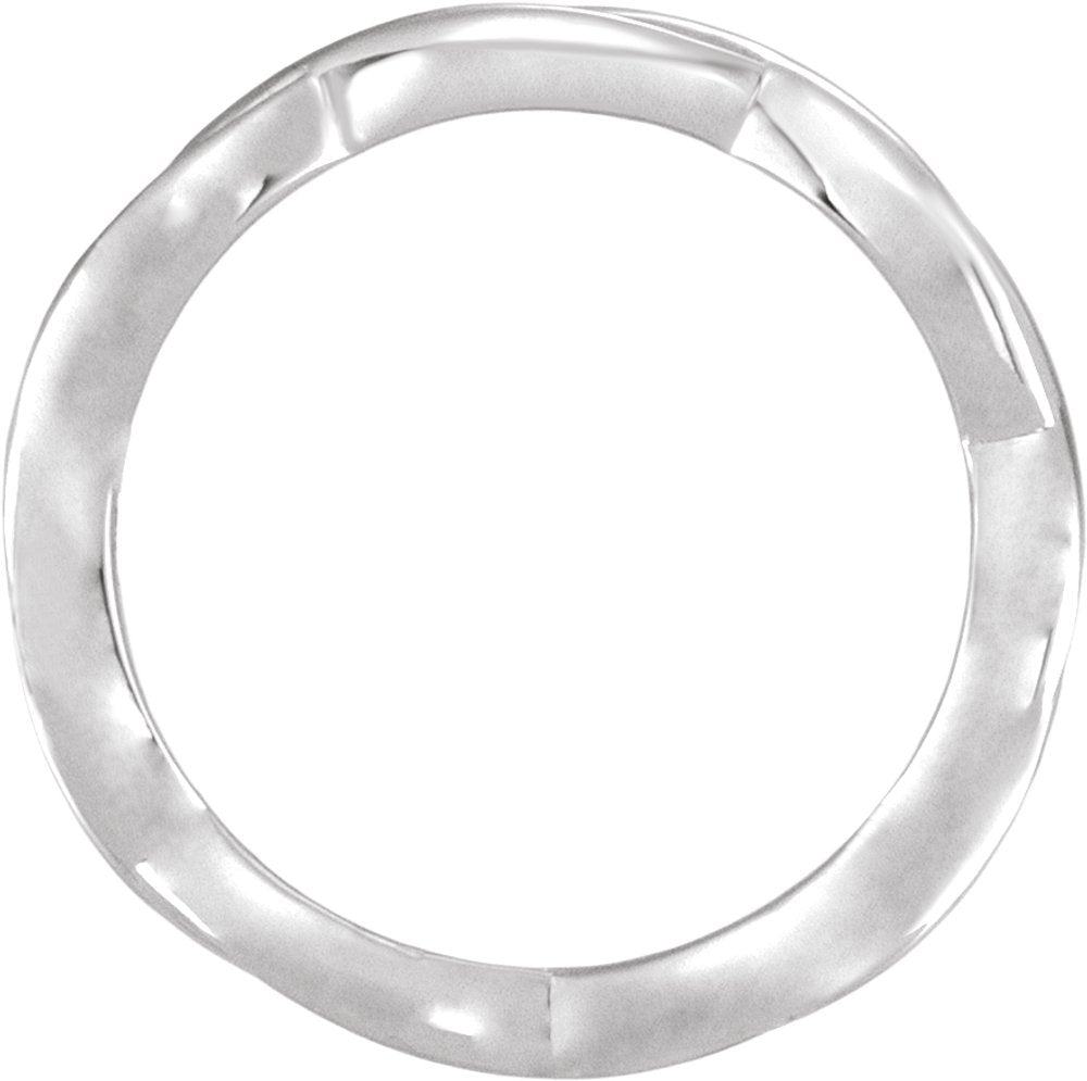14K White Gold 3.28 mm Woven-Design Comfort-Fit Band Size 7