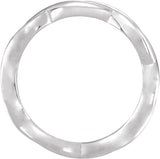 14K White Gold 3.28 mm Woven-Design Comfort-Fit Band Size 7
