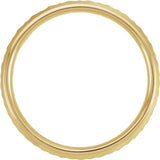 14K Yellow Gold 6 mm Diagonal Grooved Comfort-Fit Half Round Band Size 10