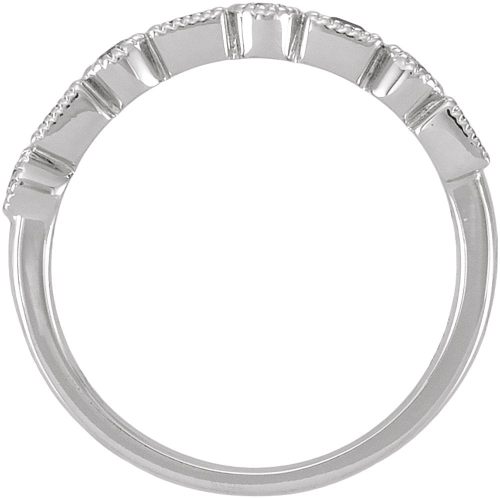 14K White Gold 1/5 CTW Natural Diamond & Natural Blue Sapphire Anniversary Band 