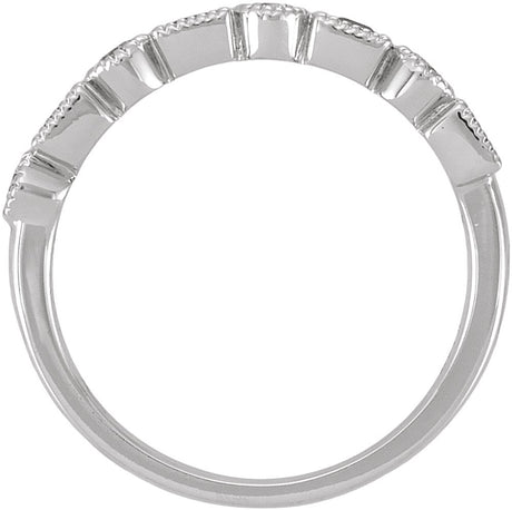14K White Gold 1/5 CTW Natural Diamond & Natural Blue Sapphire Anniversary Band 