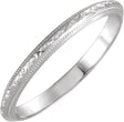 14K White Gold 2 mm Milgrain Geometric Band Size 5