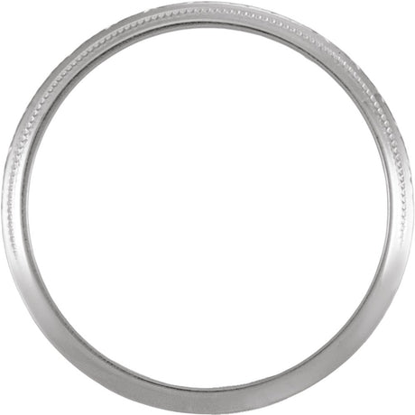 14K White Gold 2 mm Milgrain Geometric Band Size 6