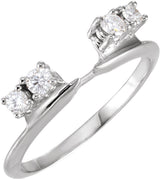 14K White Gold 1/4 CTW Lab-Grown Diamond Wrap-Style Ring Enhancer
