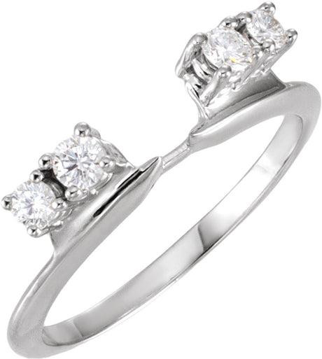 14K White Gold 1/4 CTW Lab-Grown Diamond Wrap-Style Ring Enhancer