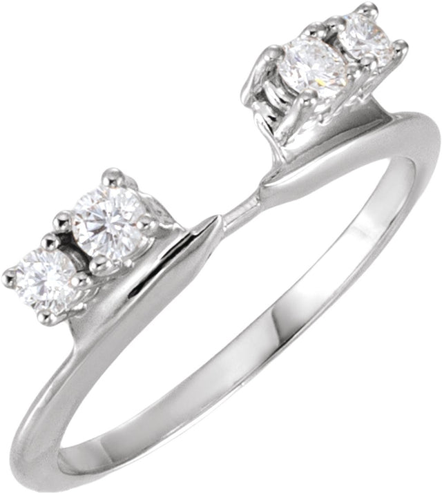 14K White Gold 1/4 CTW Lab-Grown Diamond Wrap-Style Ring Enhancer